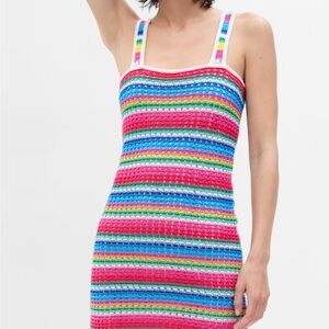 GAP rainbow crochet mini dress